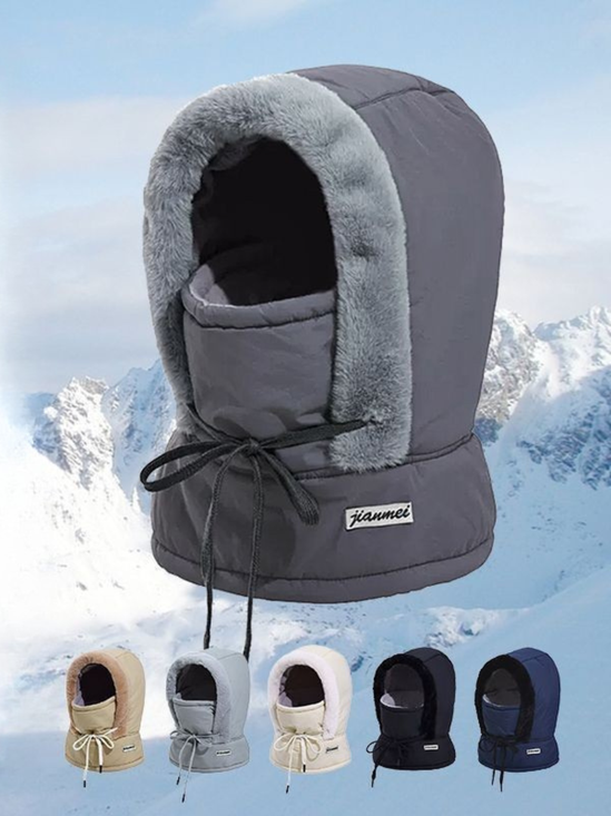 Winter Warm Lei Feng Hat Men's And Women's Ear-protecting Fleece-lined Thickened Cycling All-in-one Cold-proof Face Mask/neck Warmer Snow Hat