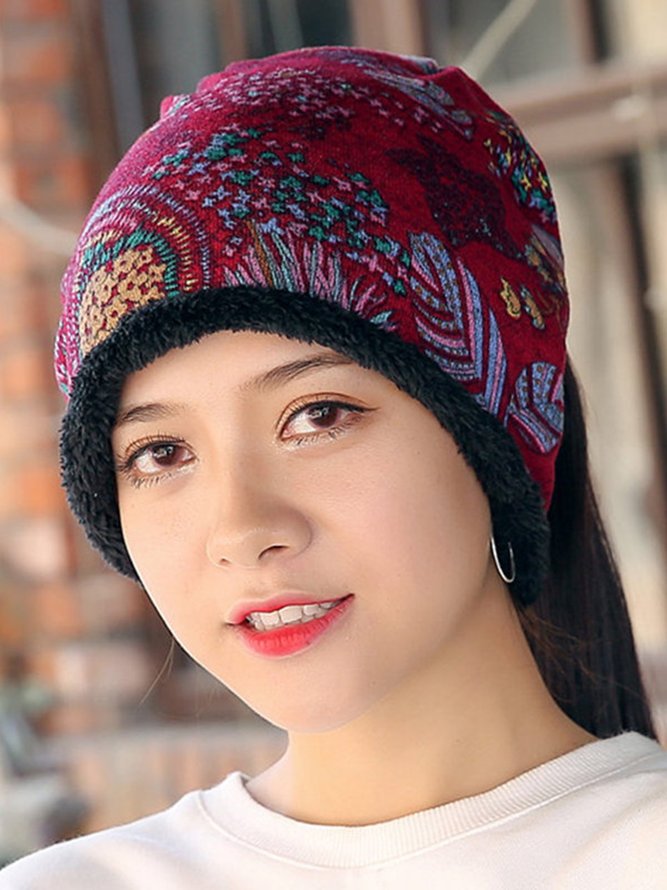 Womens Ethnic Cotton Beanie Hat Vintage Good Elastic Warm Turban Scarf ...