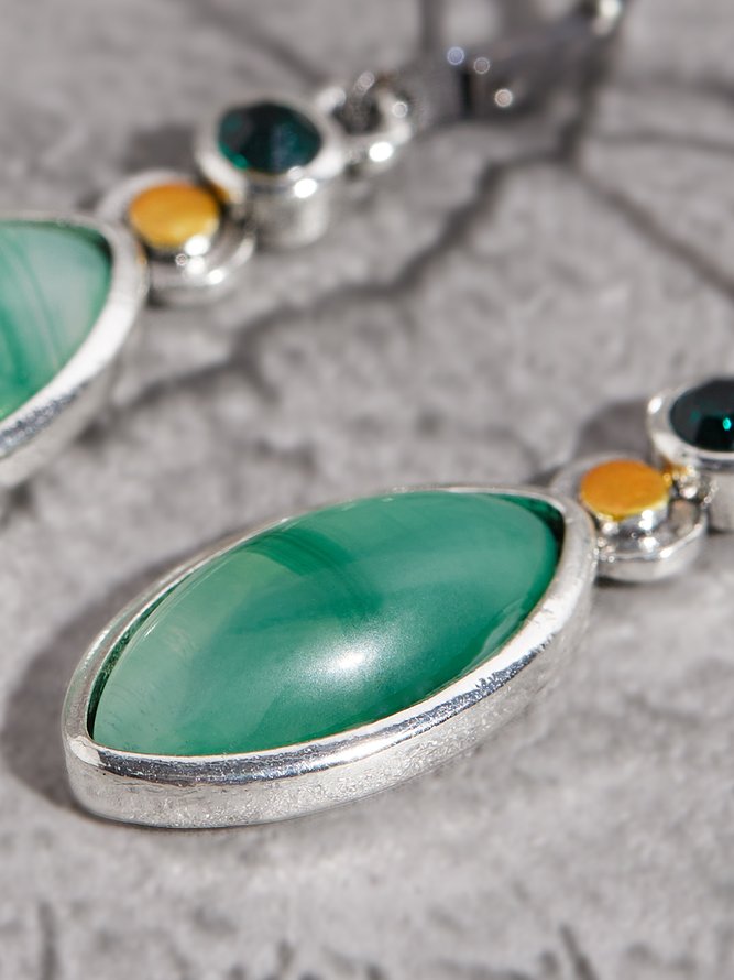 Casual Green Jade Diamond Earrings Urban Commuting Women's Jewelry