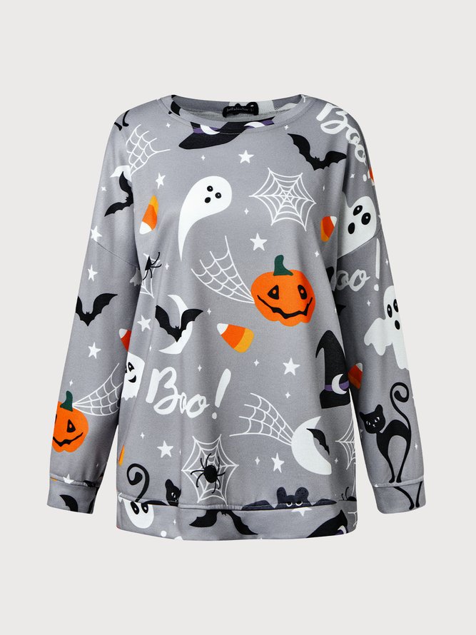 Women's Sweatshirtss Pullover Cat Prints Halloween Weekend Halloween Hoodies Sweatshirtsss