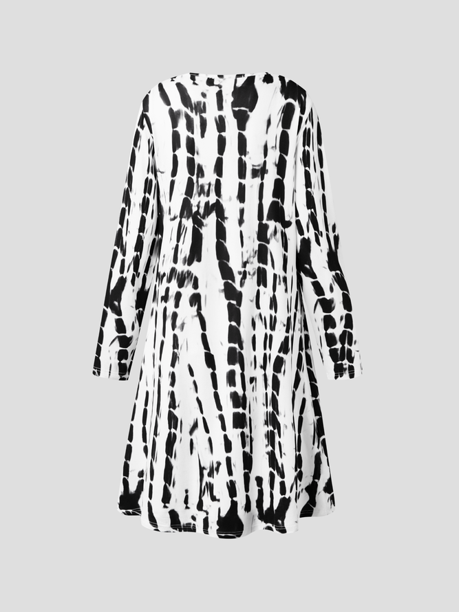Women's Mini Dress Geometric Casual Dress Midi Long sleeve Dress