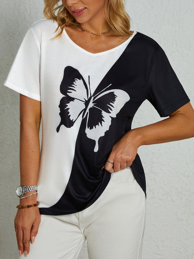 Butterfly Casual Regular Fit Short Sleeve T-Shirt