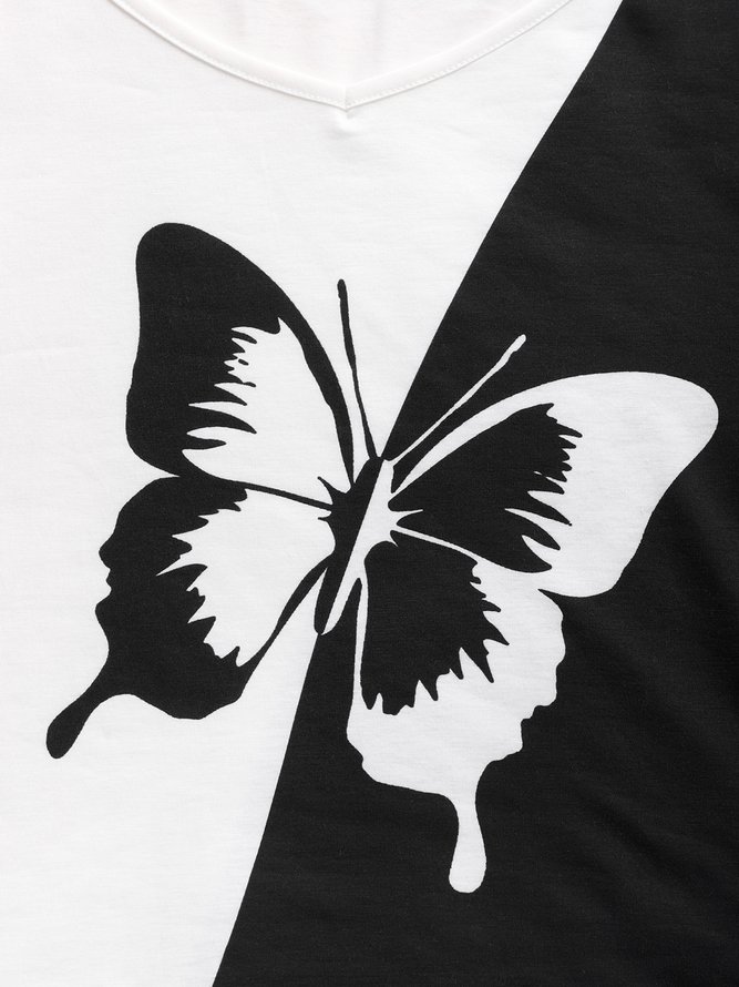 Butterfly Casual Regular Fit Short Sleeve T-Shirt
