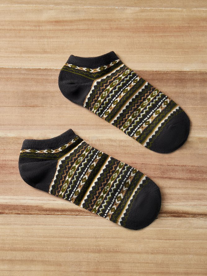 Casual Striped Ethnic Pattern Socks