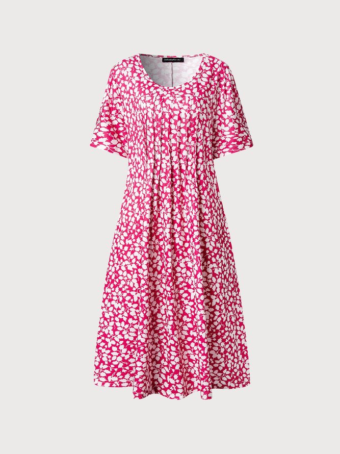 Women's Midi Dress Polka dots Dress Leaves Regular Fit Casual Dress