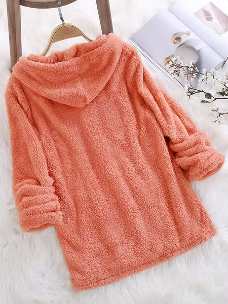 Mohair Solid Casual Long Sleeve Blouses&shirts