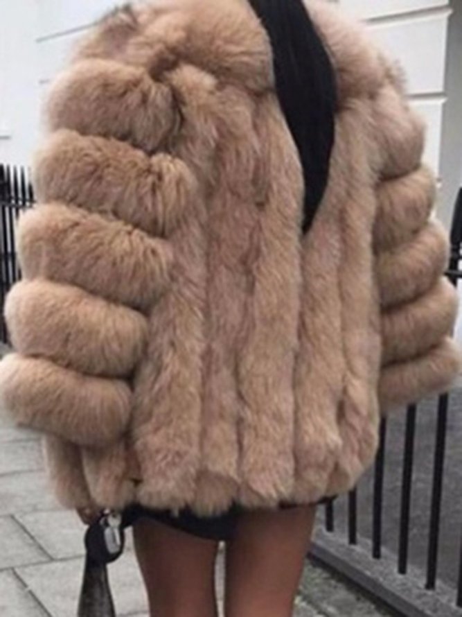 2018 Winter Women Fashion Thicken Faux Fur Coat Casual Loose Warm Jacket Outwea