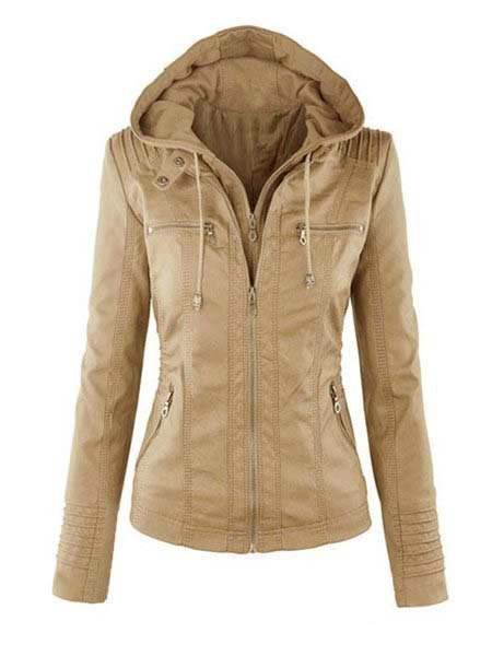 Hoodie Solid Long Sleeve Pockets Zipper Winter Jacket