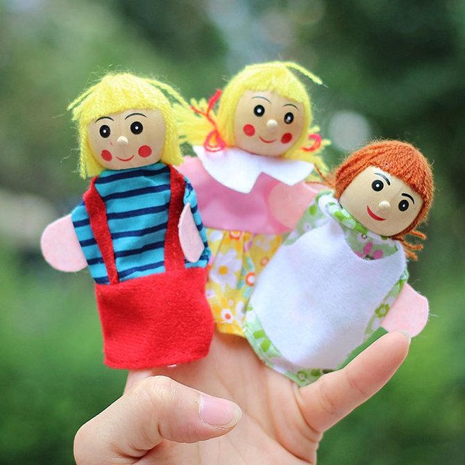 Kids Educational Toys 6PCS/Set Family Finger Puppets Storytelling Doll