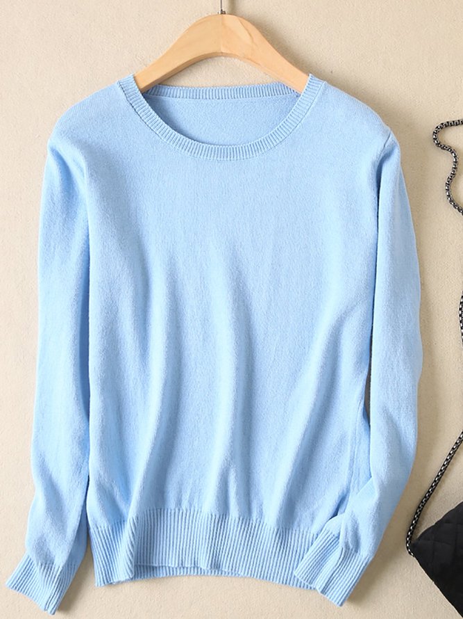 Newest Wool Pure Cashmere Sweater Women Pull Femme Crew Neck Knitting Sweaters Eighteen Colors