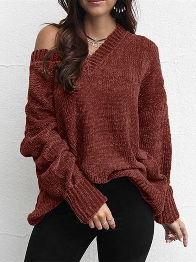 Vintage Long Sleeve V Neck Sweaters | anniecloth