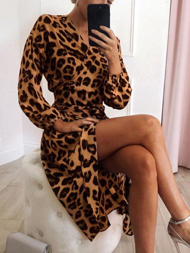 leopard print casual dress
