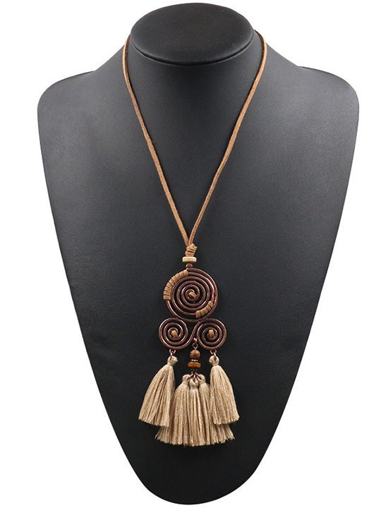 Daily/Beach Women's Clothes Chain Boho Tassel Long Necklace anniecloth