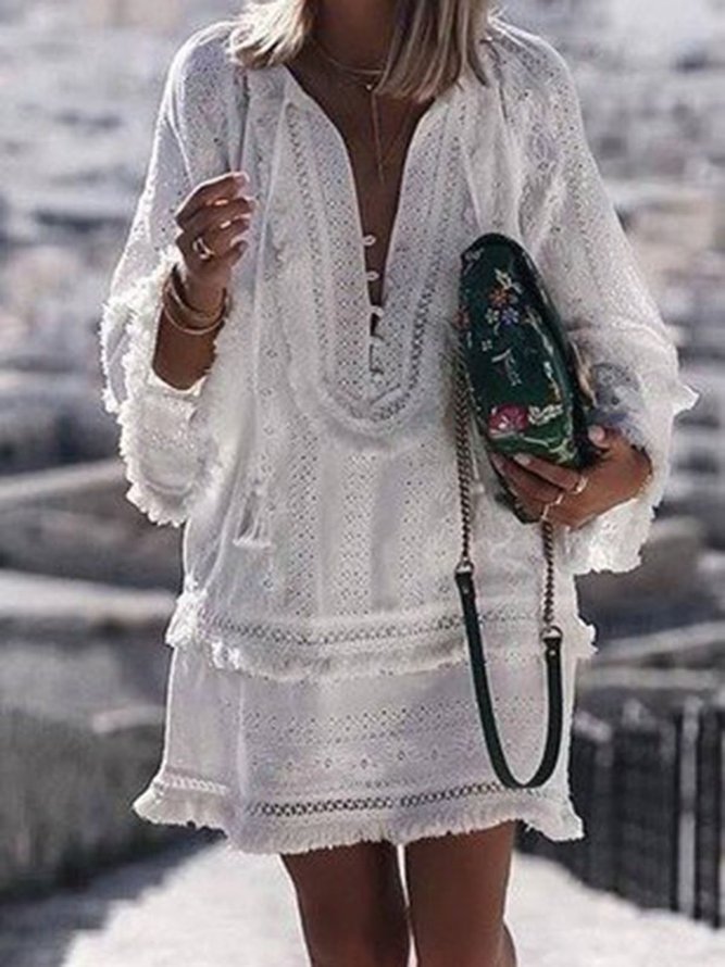 white summer shift dress