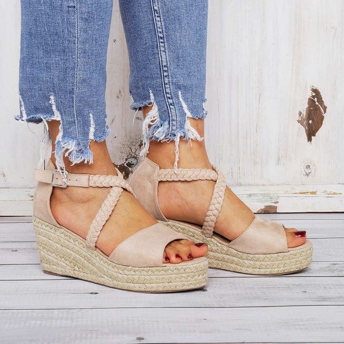 Braided Chunky Strap Sandals - Just $7