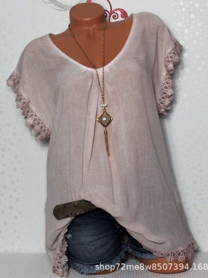 Round Neck Casual Shirts Blouses