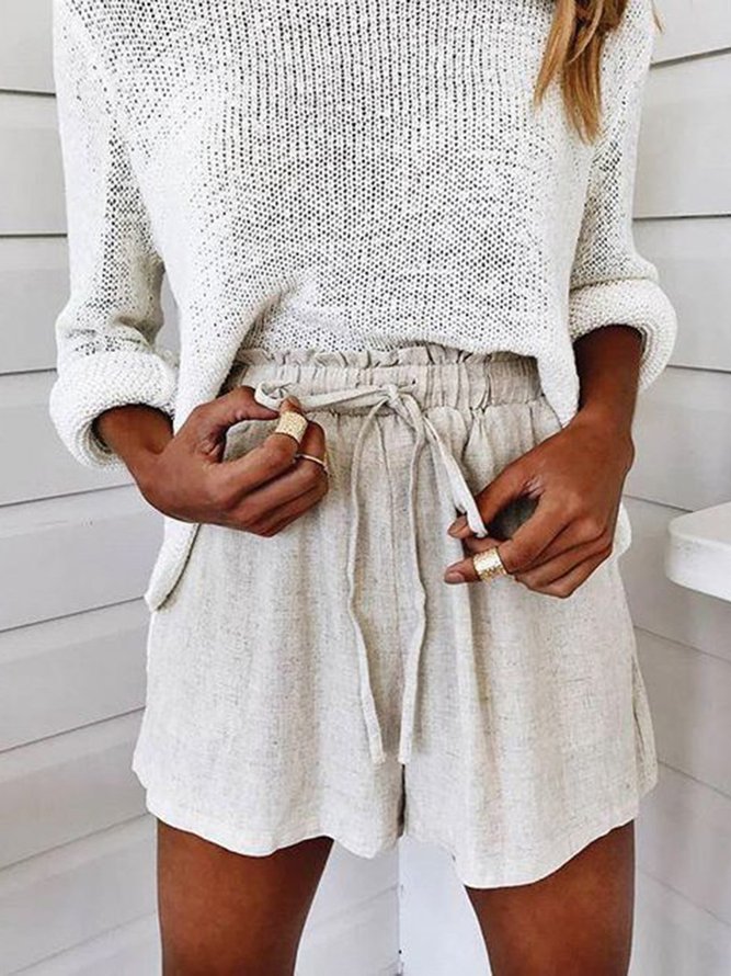 Solid Cotton Shift Shorts