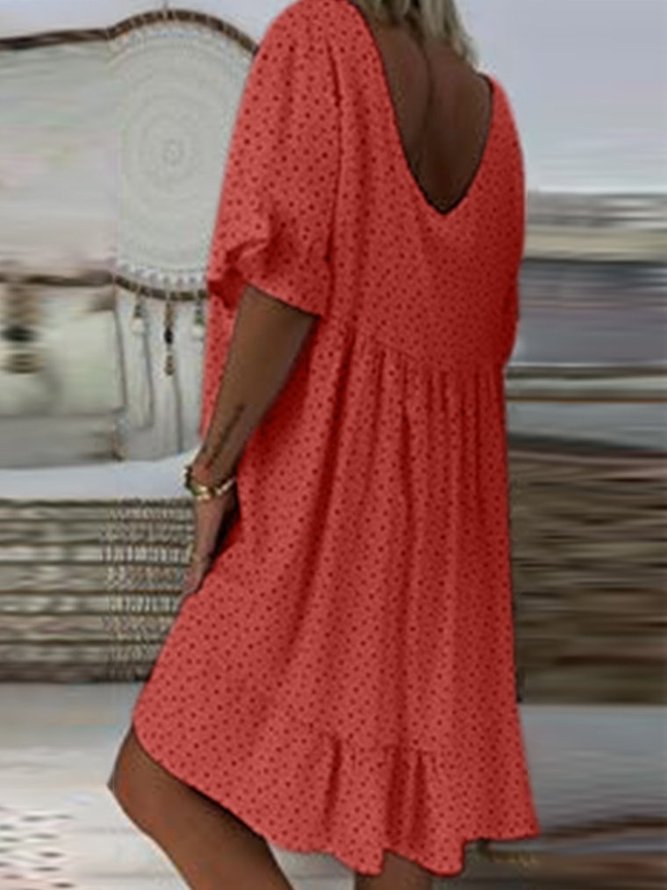 Bohemian Printed Short Sleeve Weaving Dress