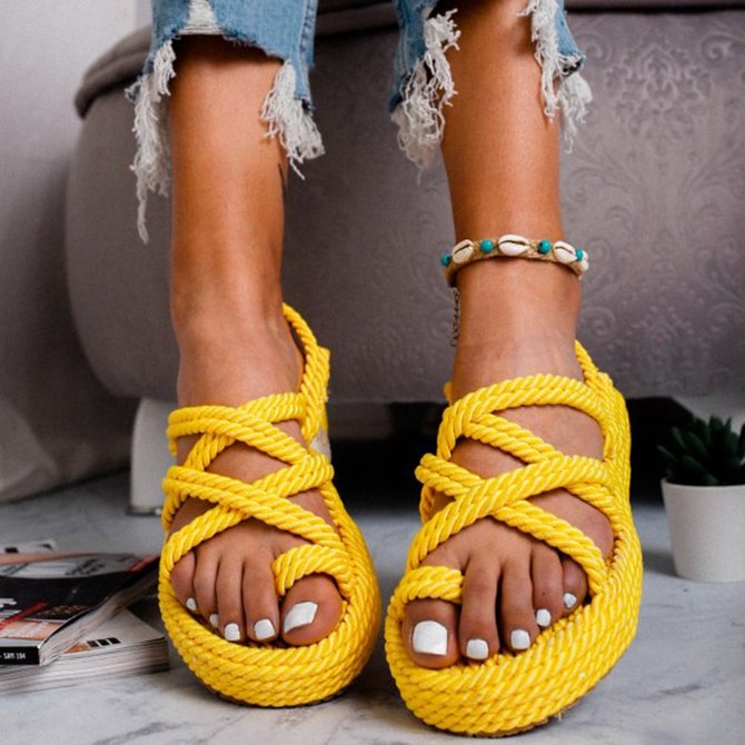 criss cross lace up casual sandals