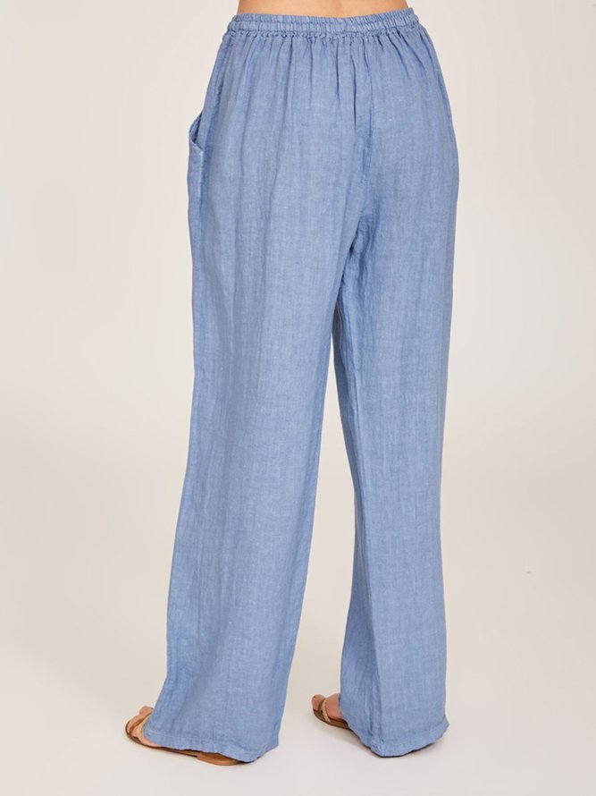 Wommer Solid Wide Leg Pants | anniecloth