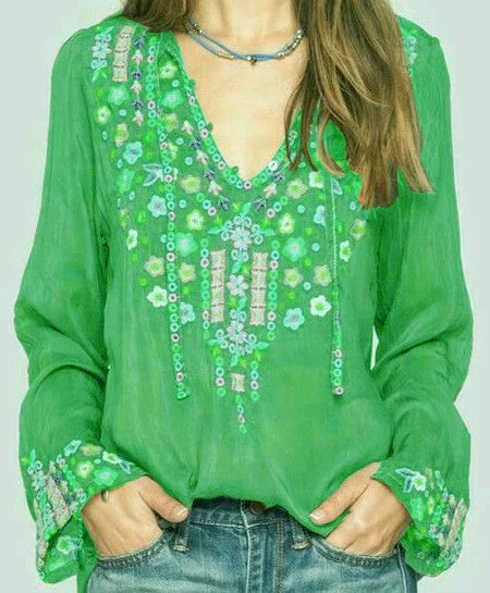 Long Sleeve Floral Cotton Shirts Blouses