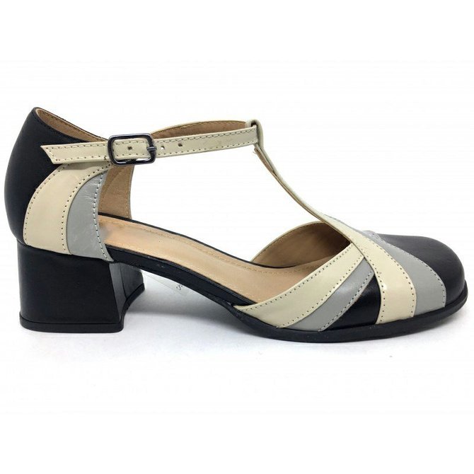 Adjustable Buckle Summer Chunky Heel T-Strap Heeled Sandals Closed Toe Shoes | Shoes | Aws 