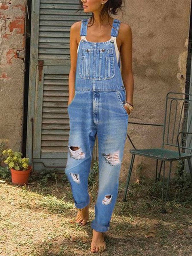Women's Casual Jeans Denim Rompers Spring Autumn Overalls Jumpsuit |  Clothing | Spaghetti Shift Sleeveless Bottoms | anniecloth