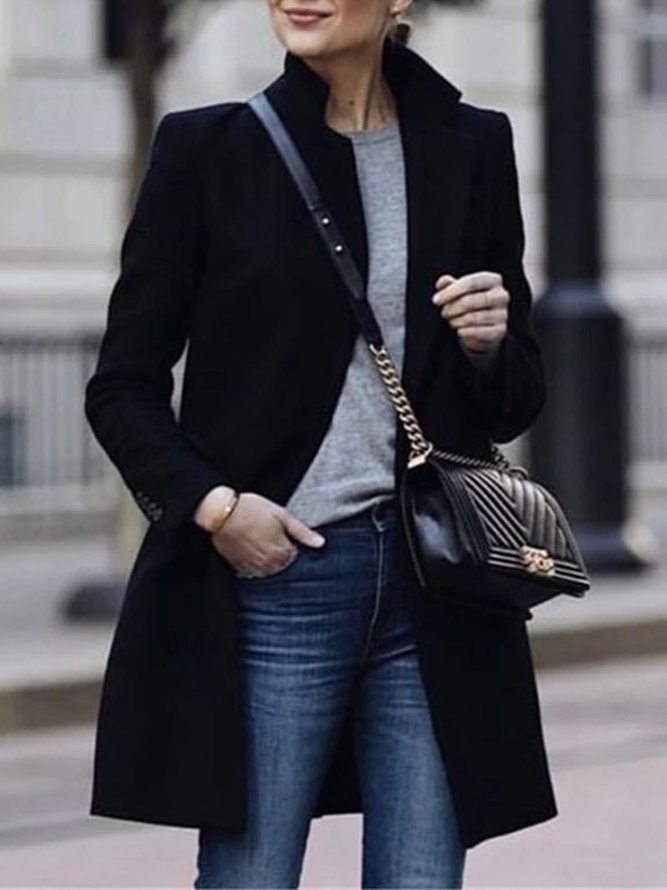 Black Casual Outerwear