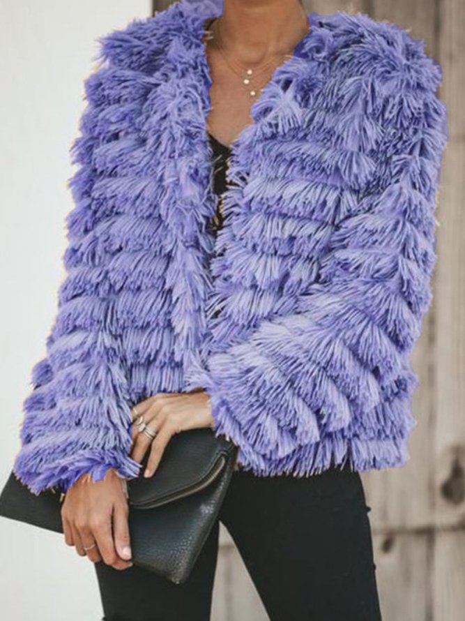 Shake It Off Faux Fur Pocketed Jacket Sweater Cardigan