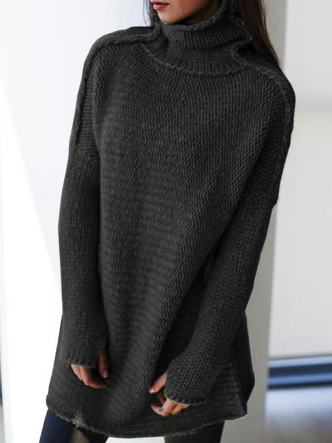 Turtleneck Knitted Long Sleeve Sweaters Pullovers Jumpers