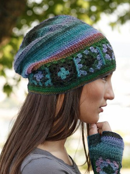 Color-Block Casual Knitted Hat