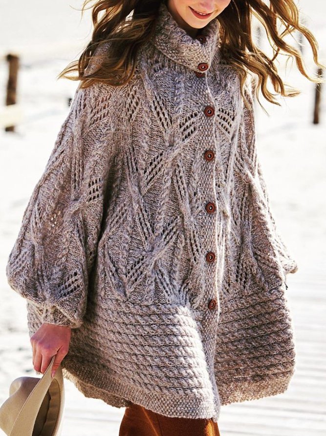 Sweater Vintage Cotton Knitted Sweater coat