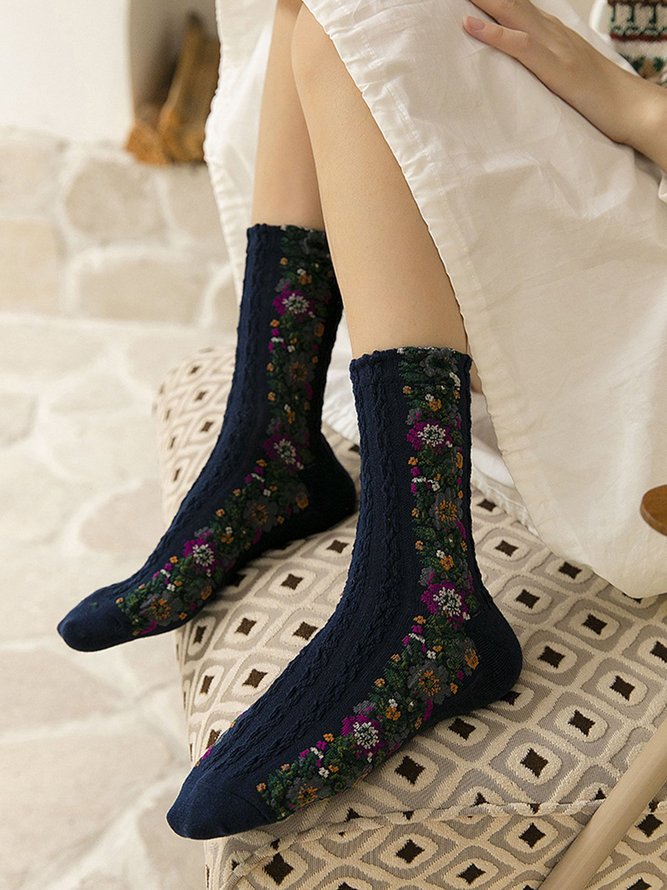 Women's Cute Flower All Season Socks | anniecloth