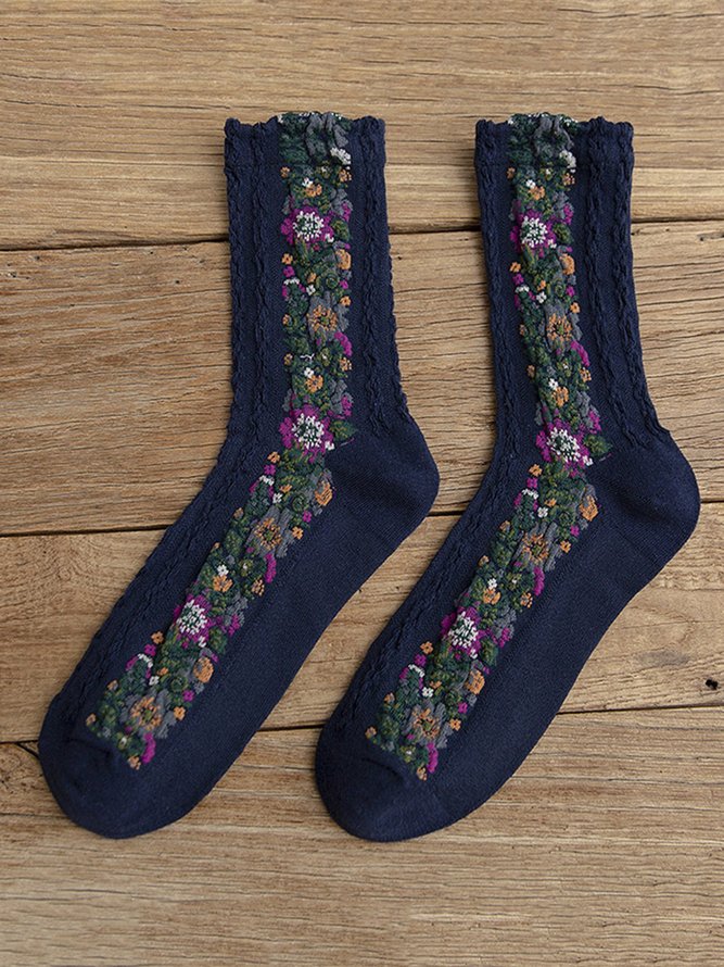 Women's Cute Flower All Season Socks | anniecloth