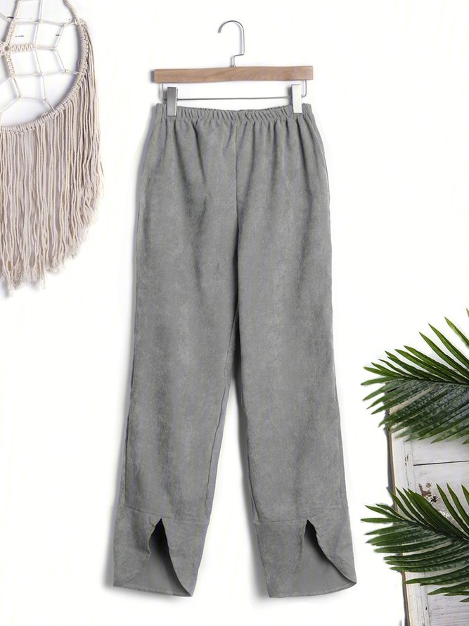 summer pockets striped casual capri pants