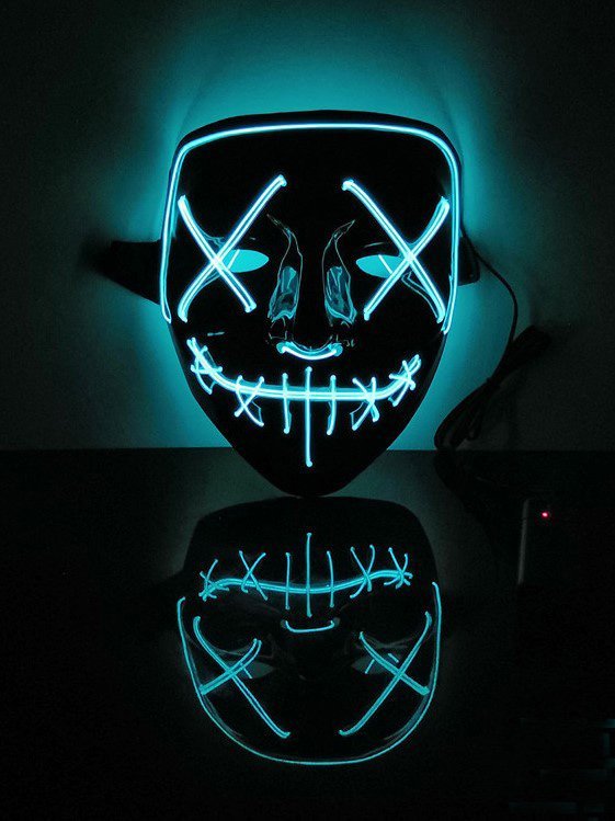 Led Mask Halloween Party Masque Masquerade Masks Neon Maske Light Glow ...