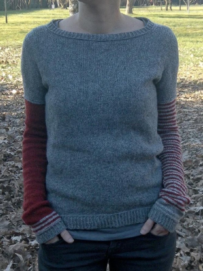 Grey Knitted Long Sleeve Sweater