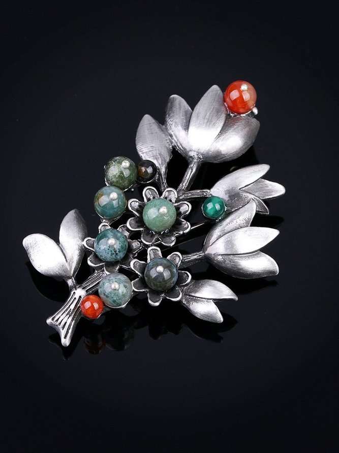 Sliver Casual Alloy Brooches & Lapel Pins anniecloth