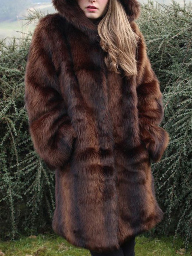 thick lamb coat Casual Faux Fur Knit coat