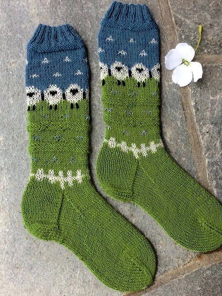 Knitted Casual Floral Socks