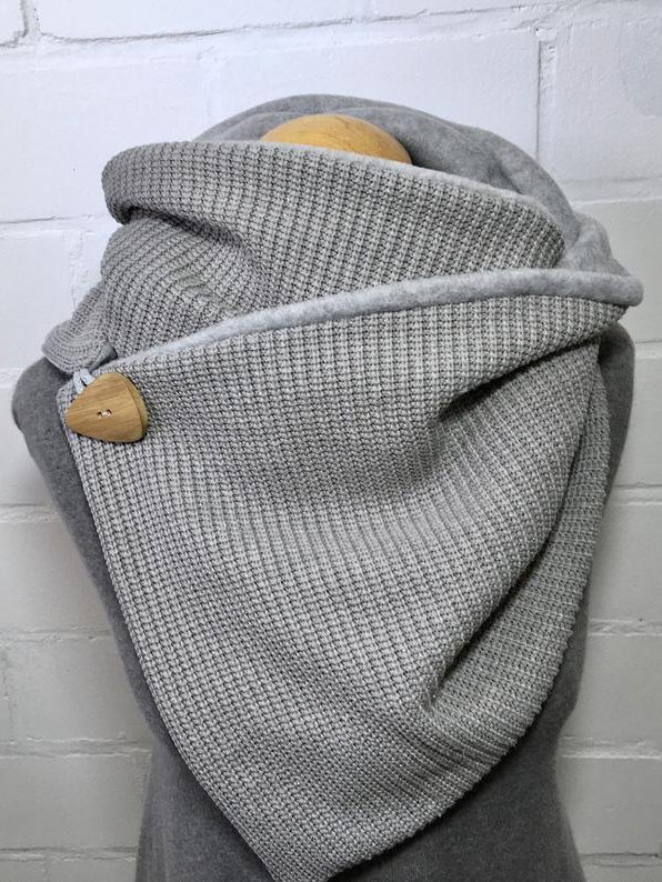 Gray Casual Plain Knitted Scarf