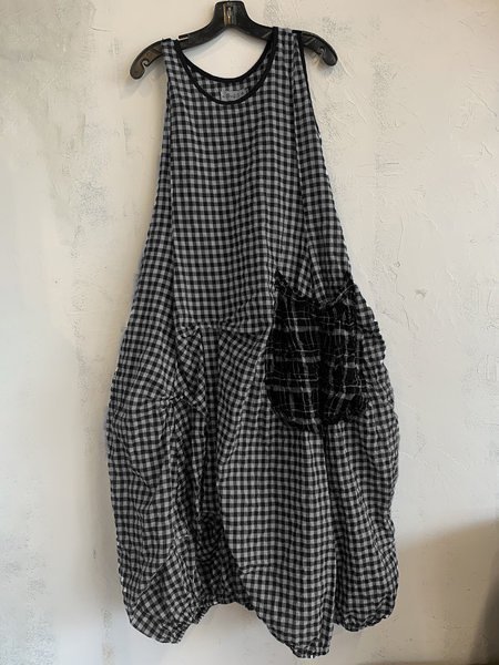 Plus Size Checkered Women Summer MIdi Weaving Dress With Pockets