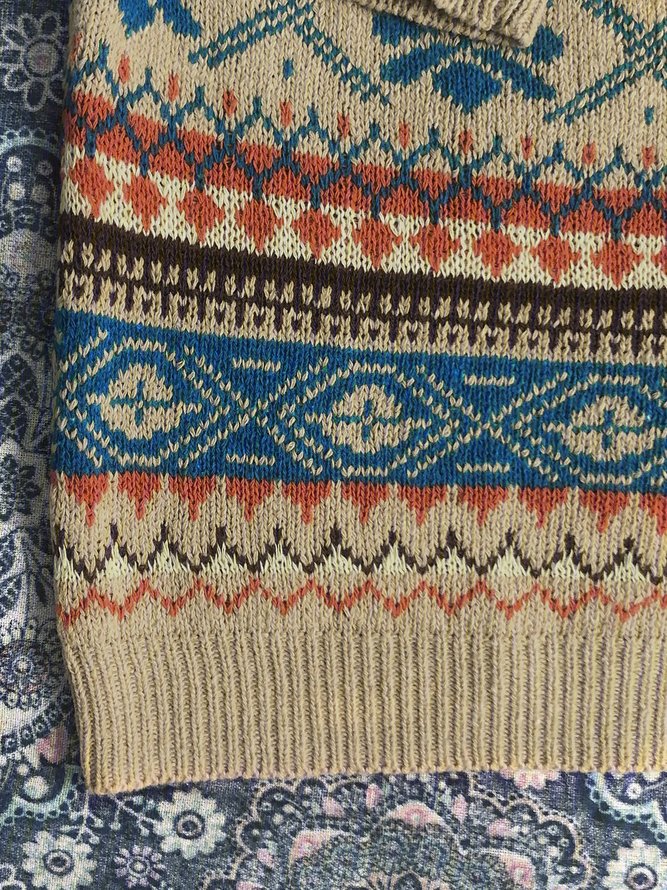 Color Vintage Knitted Sweater