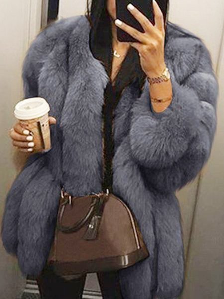 2018 Winter Women Fashion Thicken Faux Fur Coat Casual Loose Warm Jacket Outwea