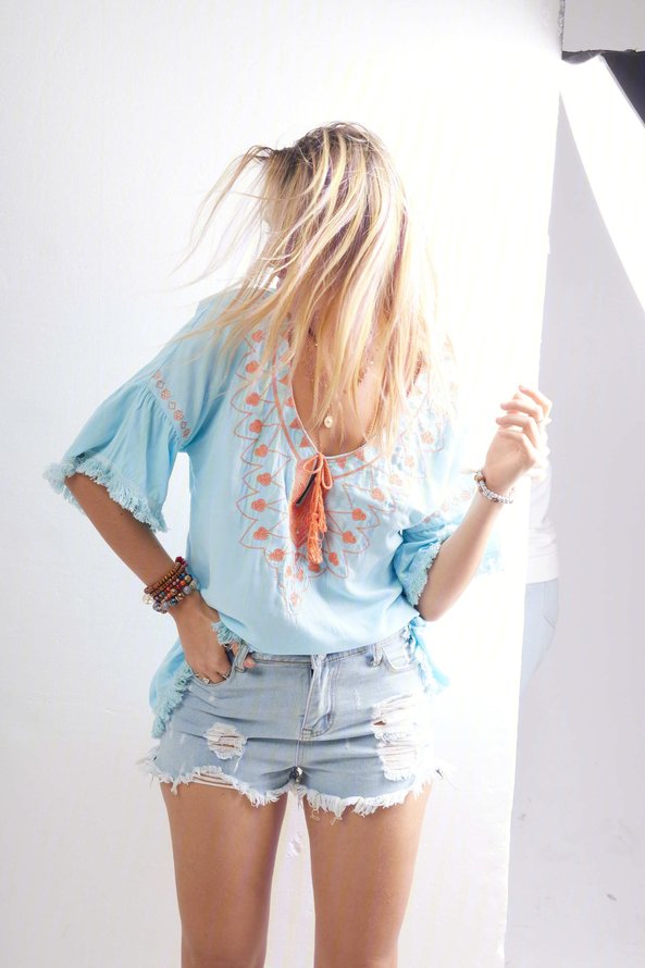 Casual V Neck Accessories anniecloth