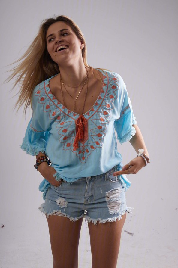 Casual V Neck Accessories anniecloth