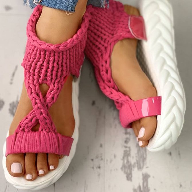 Knitted Cutout Crisscross Muffin Sandals | Shoes | Anniecloth Sandals ...