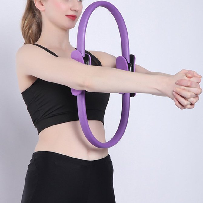Yoga circle fiberglass crescent handle pilates circle magic circle