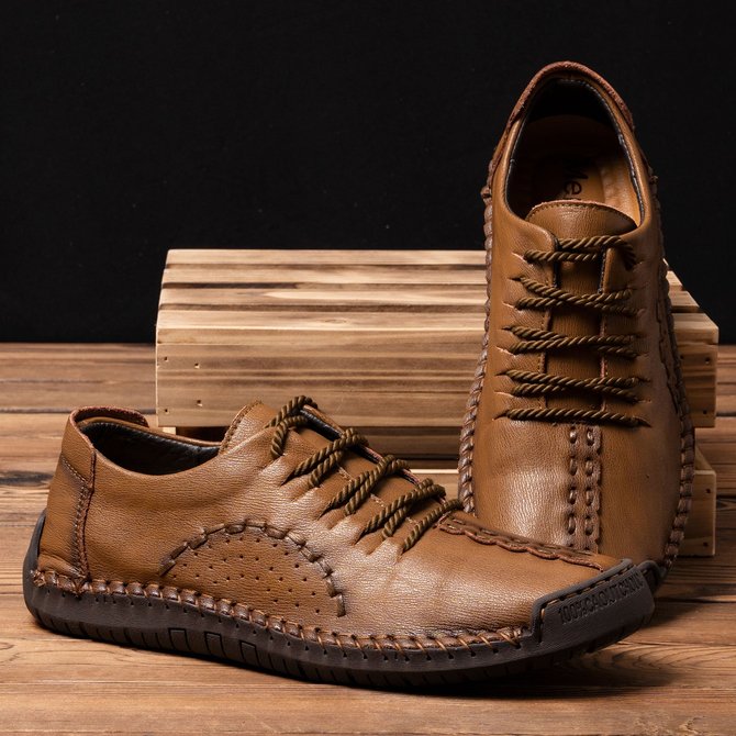 menico large size men hand stitching side zipper casual leather shoes