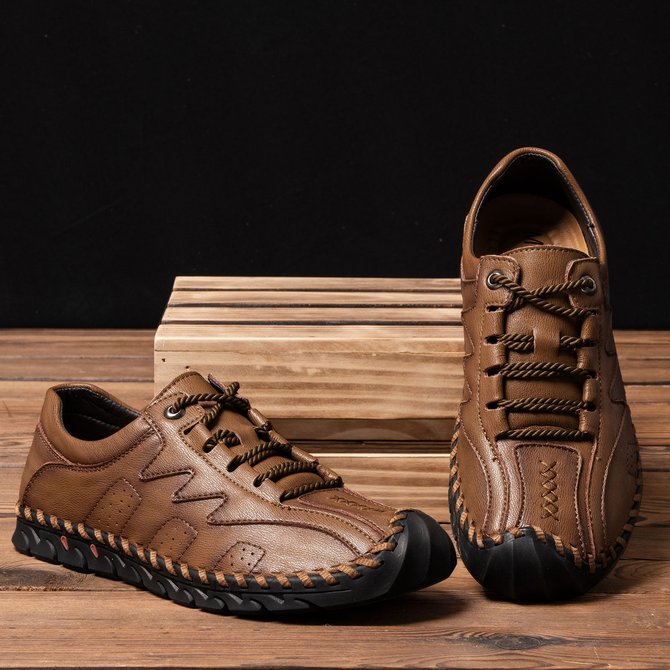 menico large size men hand stitching side zipper casual leather shoes